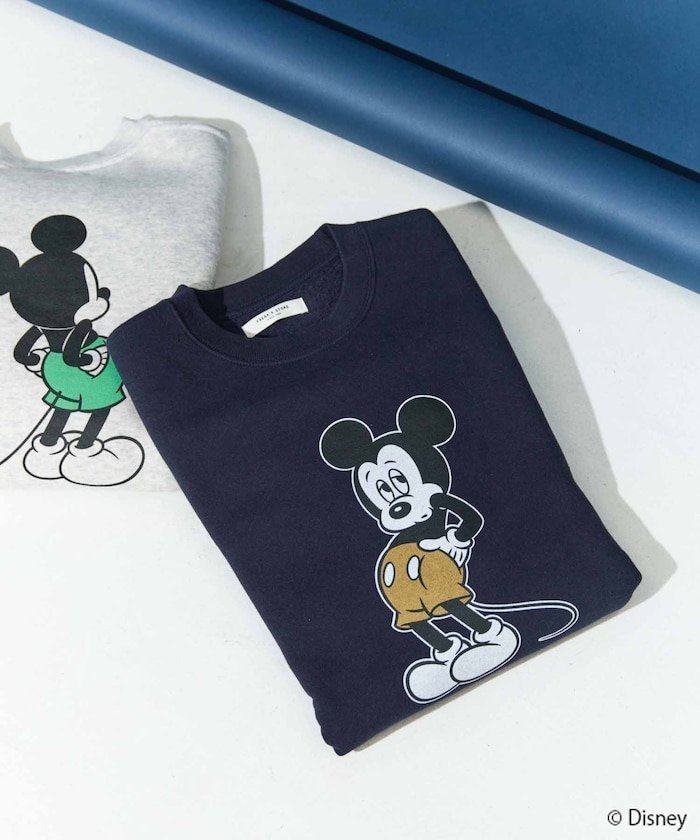 【フリークスストア/FREAK'S STORE】の別注/Mickey Mouse/ミッキーマウス/前後 プリン トvintage 加工 スウェット【限定展開】 25AW インテリア・キッズ・メンズ・レディースファッション・服の通販 founy(ファニー) 　ファッション　Fashion　レディースファッション　Fashion for Women　トップス・カットソー　Cut & Sew Tops　レディースパーカー・カジュアルフーディー　Casual Hoodies & Sweatshirts　スウェット・クルーネックトップス　Sweatshirts & Crewnecks / Relaxed Fit Sweat Tops　2025年　2025　2025-2026秋冬・A/W　Autumn/Winter 2025–26 AW25–26　冬　Winter / This Winter　スウェット / スエット　Sweatshirt, Sweatwear　スペシャル　Special, Limited Edition　ビッグ　Big, Oversized　プリント　Print, Printed Pattern　ベーシック　Basic, Essential　ヴィンテージ　Vintage Style　人気　Popular, Best Seller　別注　Limited Edition, Custom Order　A/W・秋冬　Autumn/Winter　ネイビー|ID: prp329100004734489 ipo3291000000036073027