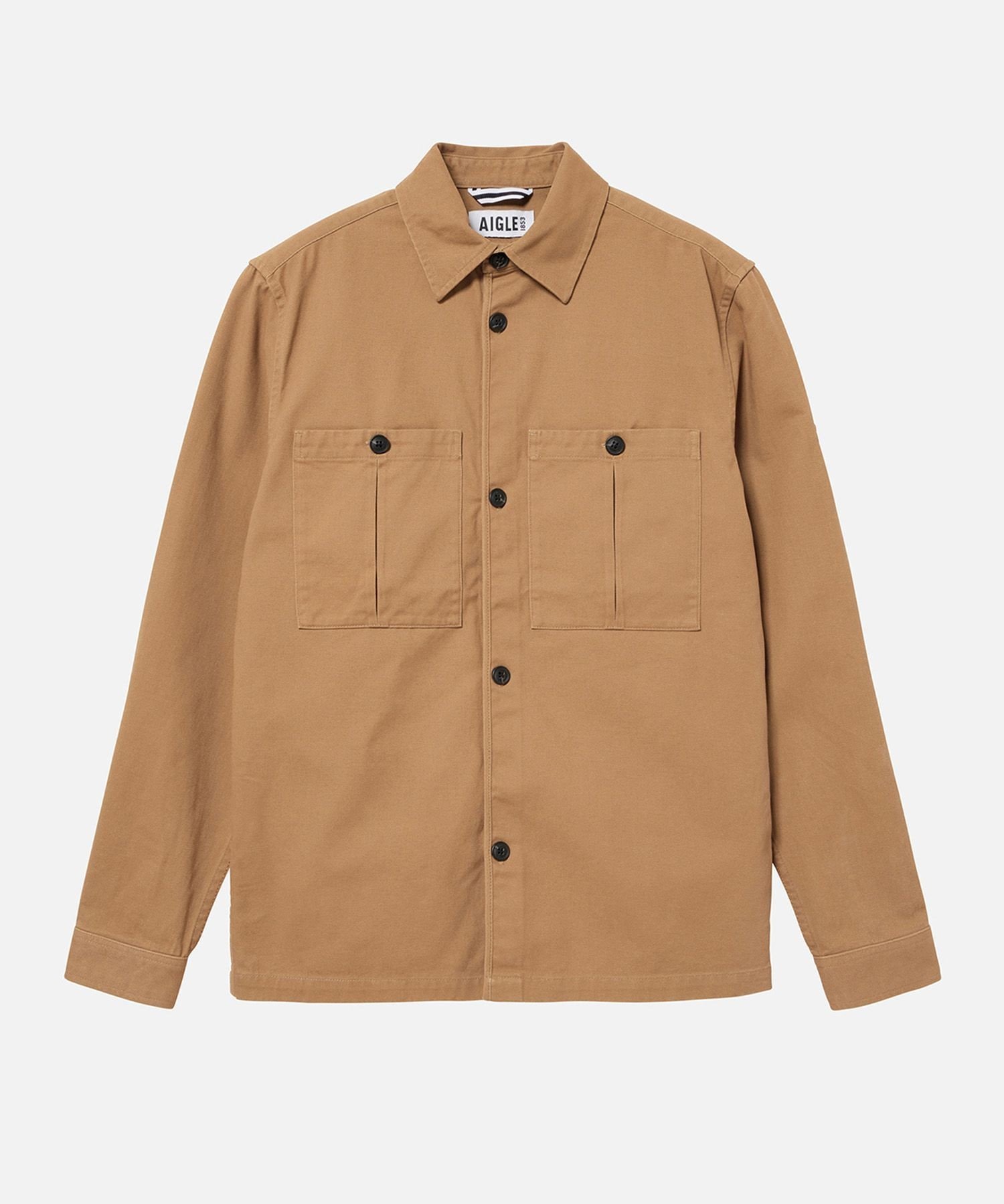 【エーグル/AIGLE / MEN】のヘビーウェイトコットンツイルシャツジャケット インテリア・キッズ・メンズ・レディースファッション・服の通販 founy(ファニー) 　ファッション　Fashion　メンズファッション　Fashion for Men　おすすめ　Recommended / Our Picks　アウトドア　Outdoor Clothing　クラシカル　Classical, Vintage-Inspired　クラシック　Classic, Timeless Style　ジャケット　Jacket, Outerwear　ストレート　Straight, Straight Cut　トレンド　Trend, Trending Now　フィット　Fit, Slim Fit　ブルゾン　Blouson, Bomber Jacket　プリーツ　Pleats, Pleated　ポケット　Pocket, Pocket Detail　ミリタリー　Military, Army Style　レギュラー　Regular, Standard Fit　ビジネス 仕事 通勤　Business / Work / Commuting　ライトブラウン|ID: prp329100004734496 ipo3291000000034200667