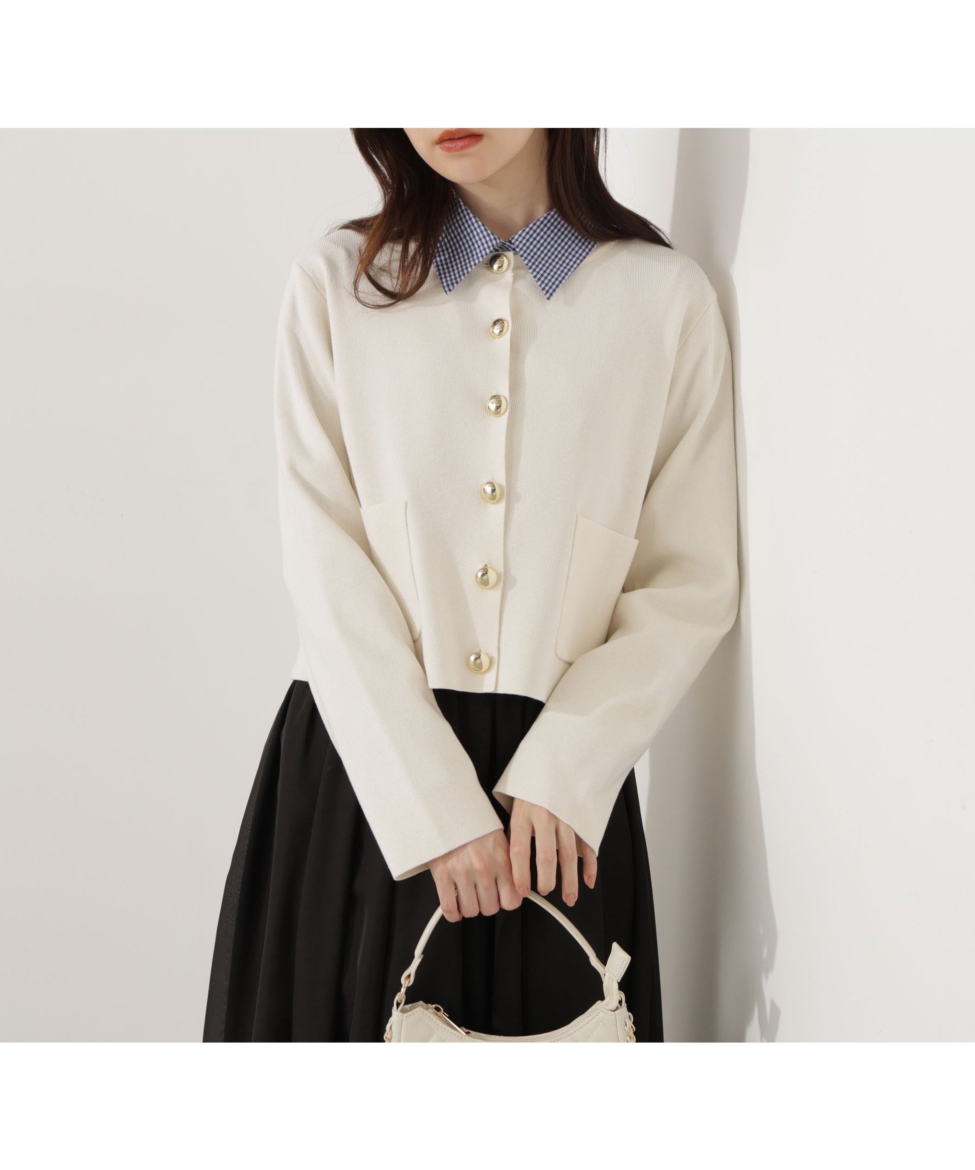 【プロポーション ボディドレッシング/PROPORTION BODY DRESSING】のハンドウォッシャブル シルク混ニットカーディガン インテリア・キッズ・メンズ・レディースファッション・服の通販 founy(ファニー) 　ファッション　Fashion　レディースファッション　Fashion for Women　トップス・カットソー　Cut & Sew Tops　ニット　Knit Tops & Sweaters　カーディガン・羽織り　Layered Style Cardigans　カーディガン　Cardigan, Knitwear　シルク　Silk, 100% Silk　フロント　Front, Front Design　メタル　Metal, Metal Parts　エクリュ1|ID: prp329100004734563 ipo3291000000034439338