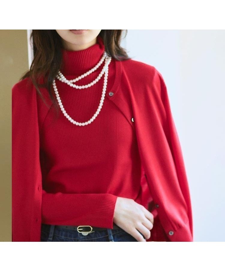 【アンタイトル/UNTITLED】の【洗える/アンサンブル可/ウール100%】ウールクルーカーディガン インテリア・キッズ・メンズ・レディースファッション・服の通販 founy(ファニー) 　ファッション　Fashion　レディースファッション　Fashion for Women　トップス・カットソー　Cut & Sew Tops　カーディガン・羽織り　Layered Style Cardigans　アンサンブルニット　Knit Ensembles & Twin Sets　アンサンブル　Ensemble Set　洗える　Machine Washable　カーディガン　Cardigan, Knitwear　スマート　Smart, Elegant　ボトム　Bottoms, Lower Wear　無地　Plain, Solid Color　ワイド　Wide, Wide Fit　おすすめ　Recommended / Our Picks　レッド|ID: prp329100004734697 ipo3291000000034916691