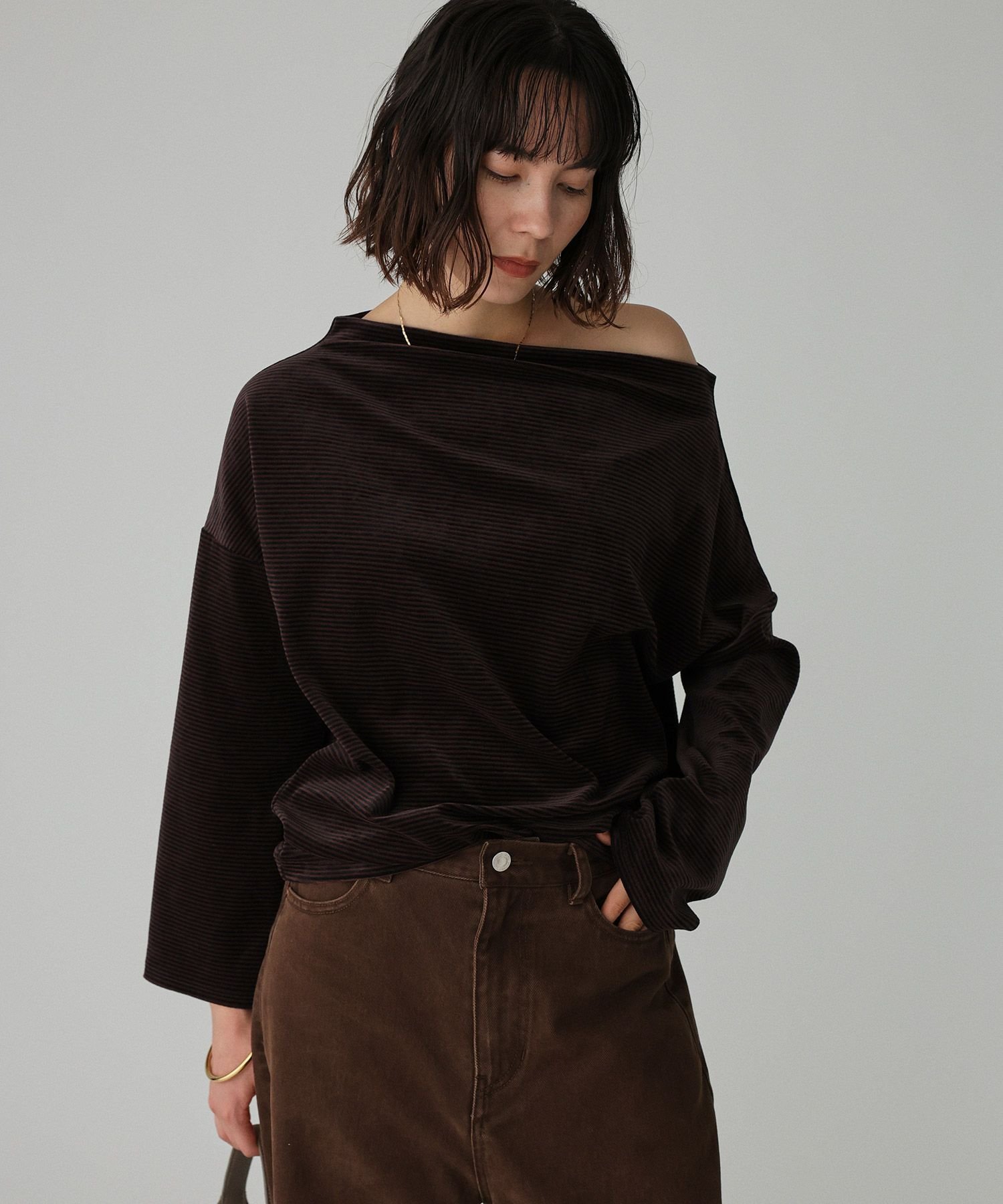 【バビロン/BABYLONE / KIDS】の【洗濯可】ベロアドレーププルオーバー インテリア・キッズ・メンズ・レディースファッション・服の通販 founy(ファニー) 　ファッション　Fashion　キッズファッション　Fashion for Kids　トップス・カットソー　Cut & Sew Tops　アシンメトリー　Asymmetrical Style　秋　Autumn　スリーブ　Sleeve, Long Sleeve / Short Sleeve　ドレープ　Drape, Draping Fabric　人気　Popular, Best Seller　ベロア　Velour, Soft Velvet　ロング　Long, Long-Length　再入荷　Restock / Back in Stock　ブラウン50|ID: prp329100004734759 ipo3291000000034933029