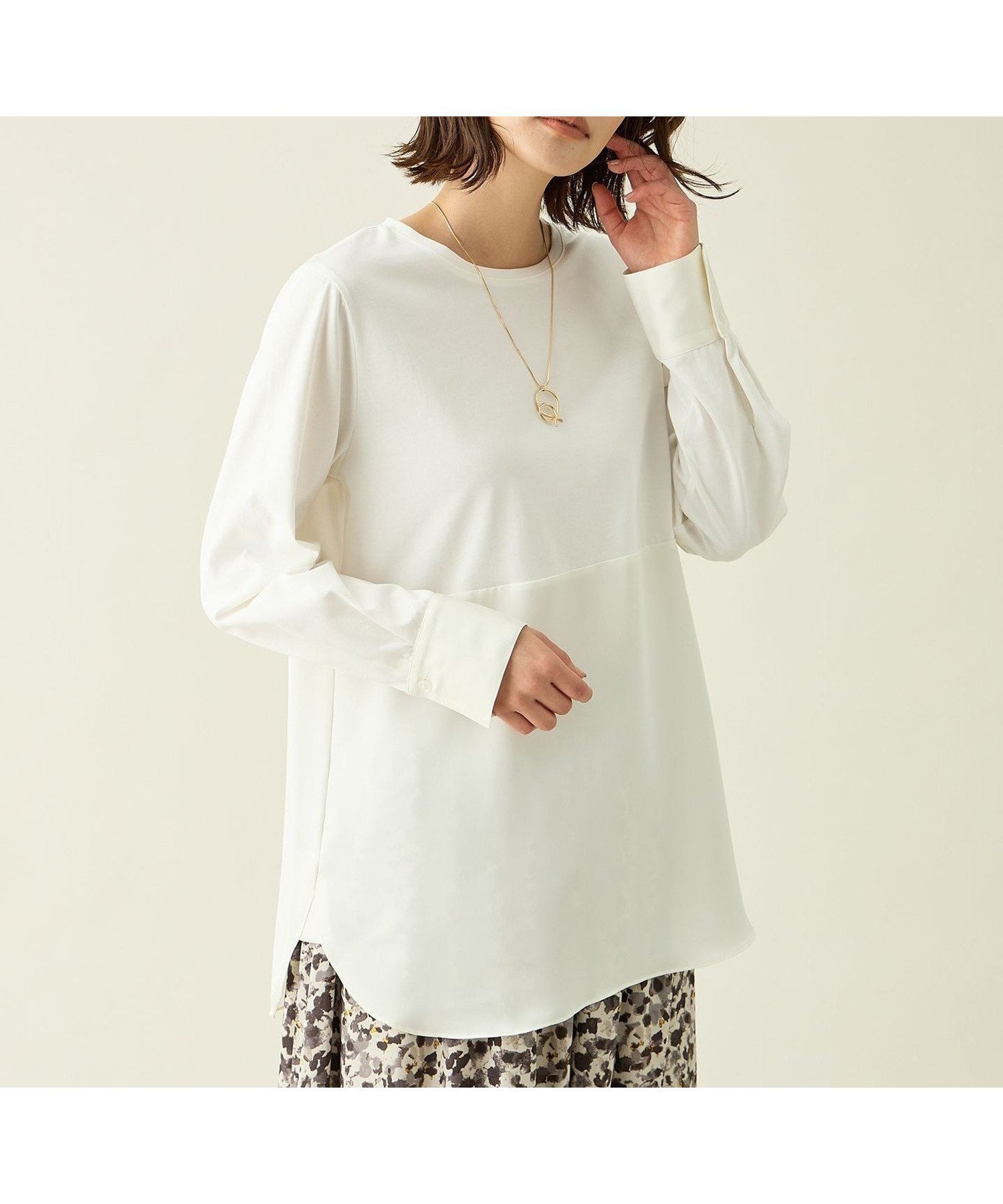 【エニー/ANY】のシャツコンビレイヤードインナー インテリア・キッズ・メンズ・レディースファッション・服の通販 founy(ファニー) 　ファッション　Fashion　レディースファッション　Fashion for Women　トップス・カットソー　Cut & Sew Tops　シャツ・ブラウス・オフィスカジュアル　Elegant Blouses & Button-Ups　インナー　Innerwear　洗える　Machine Washable　カットソー　Cut and Sewn Top　カフス　Cuff Design　コンビ　Combo, Combination Style　なめらか　Smooth, Silky Texture　バランス　Balance, Style Balance　再入荷　Restock / Back in Stock　オフ[001]|ID: prp329100004734766 ipo3291000000034779896