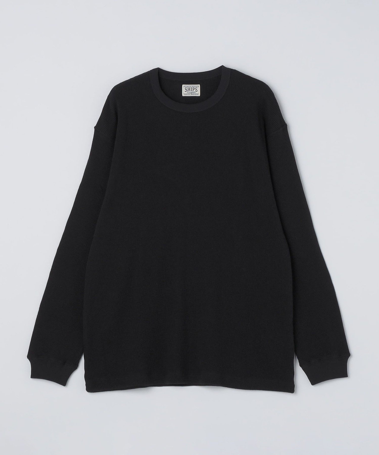 【シップス/SHIPS / MEN】のSHIPS AUTHENTIC ベーシック ワッフル ロングスリーブ Tシャツ インテリア・キッズ・メンズ・レディースファッション・服の通販 founy(ファニー) 　ファッション　Fashion　メンズファッション　Fashion for Men　アウトドア　Outdoor Clothing　アンダー　Underwear Essentials　スリーブ　Sleeve, Long Sleeve / Short Sleeve　パターン　Pattern, Design Print　ベーシック　Basic, Essential　ミリタリー　Military, Army Style　ロング　Long, Long-Length　ワッフル　Waffle, Waffle Knit　ワーク　Workwear, Utility Style　ブラック|ID: prp329100004734797 ipo3291000000034202560