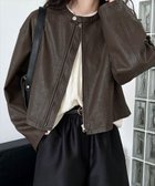 【ラジュール/Lajour】のPUレザー ブルゾン 人気、トレンドファッション・服の通販 founy(ファニー) ファッション Fashion レディースファッション Fashion for Women アウター Coat / Outerwear Collection ブルゾンジャケット・スポーティアウター Blouson Jackets ジップアップ Zip-Up, Full Zip ブルゾン Blouson, Bomber Jacket thumbnail ブラウン|ID: prp329100004734804 ipo3291000000034271853
