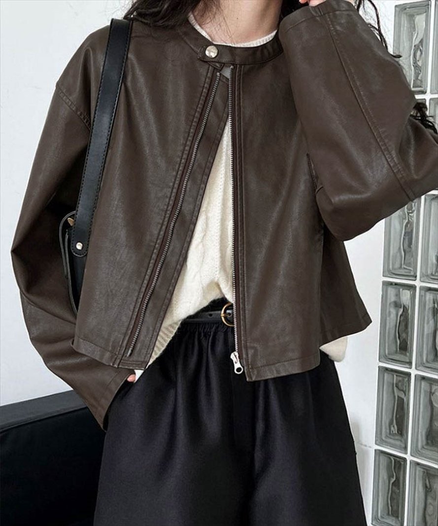 【ラジュール/Lajour】のPUレザー ブルゾン インテリア・キッズ・メンズ・レディースファッション・服の通販 founy(ファニー) 　ファッション　Fashion　レディースファッション　Fashion for Women　アウター　Coat / Outerwear Collection　ブルゾンジャケット・スポーティアウター　Blouson Jackets　ジップアップ　Zip-Up, Full Zip　ブルゾン　Blouson, Bomber Jacket　ブラウン|ID: prp329100004734804 ipo3291000000034271853