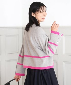 【エムケイ ミッシェルクラン/MK MICHEL KLEIN】の配色ライン片畦編みニット/洗える 人気、トレンドファッション・服の通販 founy(ファニー) ファッション Fashion レディースファッション Fashion for Women トップス・カットソー Cut & Sew Tops ニット Knit Tops & Sweaters 畦編みニット・テクスチャードトップス Ribbed Knit Sweaters / Textured Knit Tops おすすめ Recommended / Our Picks インナー Innerwear シンプル Simple, Minimal ハイネック High Neck, Mock Neck メタル Metal, Metal Parts 冬 Winter / This Winter 夏 Summer 春 Spring 洗える Machine Washable 畦 Ribbed Knit 秋 Autumn |ID:prp329100004734814