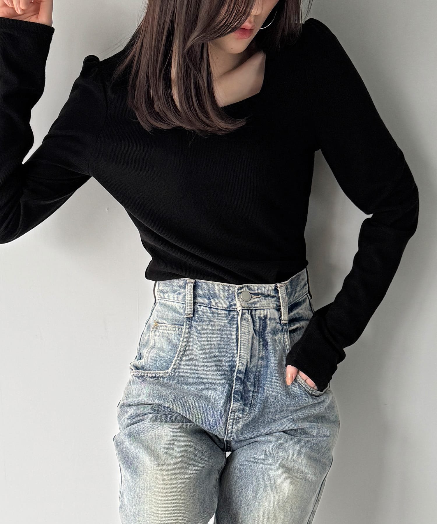 【ジュノア/JUNOAH】の前後2way長袖パフスリーブカットソー 人気、トレンドファッション・服の通販 founy(ファニー) 　ファッション　Fashion　レディースファッション　Fashion for Women　トップス・カットソー　Cut & Sew Tops　カットソー・ベーシックTシャツ　Cut-and-Sewn Tops / Stretch Tees & Basics　長袖　Long Sleeve, Full Sleeve　 other-1|ID: prp329100004734823 ipo3291000000034446355