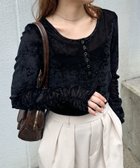 【ラナン/Ranan】のRanan/シアーベロアヘンリーネックトップス BL|ID: prp329100004734881 ipo3291000000034203349