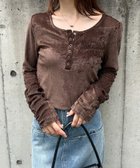 【ラナン/Ranan】のRanan/シアーベロアヘンリーネックトップス BR|ID: prp329100004734881 ipo3291000000034203353