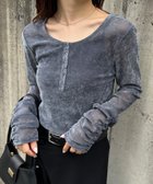 【ラナン/Ranan】のRanan/シアーベロアヘンリーネックトップス GR|ID: prp329100004734881 ipo3291000000034203358