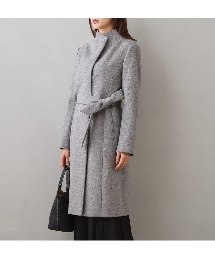 【アンタイトル/UNTITLED】の【日本製/2WAY衿】スタンドカラー ロングコート インテリア・キッズ・メンズ・レディースファッション・服の通販 founy(ファニー) https://founy.com/ ファッション Fashion レディースファッション Fashion for Women アウター Coat / Outerwear Collection コート・ロングコート・ピーコート Long Coats, Peacoats & More キュプラ Cupro, Eco Fabric スタンド Stand Collar, Upright Stand ストライプ Stripe, Striped Pattern チェーン Chain, Chain Strap ロング Long, Long-Length エレガント 上品 Elegant 定番 Standard, Basic Item 日本製 Made In Japan |ID: prp329100004734907 ipo3291000000034658343