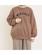 【サマンサモスモス/Samansa Mos2】の飛び裏毛ざっくり刺繍ロゴスウェット ブラウン|ID: prp329100004734913 ipo3291000000034791514