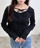 【イング/INGNI】の【WEB限定】レース出しリボン付ドットリブTOPs 人気、トレンドファッション・服の通販 founy(ファニー) ファッション Fashion レディースファッション Fashion for Women トップス・カットソー Cut & Sew Tops ギャザー Gathered, Ruffled ジャケット Jacket, Outerwear スマホ Smartphone, Mobile Device ダブル Double, Double-Breasted ドット Polka Dot, Dot Pattern フリル Frill, Ruffle ブルゾン Blouson, Bomber Jacket リボン Ribbon, Bow レース Lace, Lace Fabric おすすめ Recommended / Our Picks thumbnail クロ/オフホワイト|ID: prp329100004734919 ipo3291000000034562060