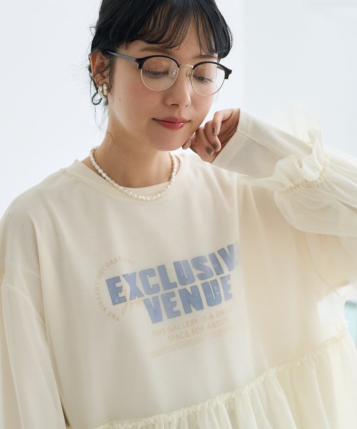 【フリークスストア/FREAK'S STORE】の【セットアイテム】チュールレイヤード プリントロングスリーブT 25SS 人気、トレンドファッション・服の通販 founy(ファニー) 　ファッション　Fashion　レディースファッション　Fashion for Women　2025年　2025　2025春夏・S/S　Spring/Summer 2025 SS25　カットソー　Cut and Sewn Top　ギャザー　Gathered, Ruffled　チュール　Tulip, Tulip Motif　プリント　Print, Printed Pattern　ロング　Long, Long-Length　夏　Summer　S/S・春夏　SS, Spring/Summer, Warm Season　羽織　Haori, Light Jacket　 other-1|ID: prp329100004734940 ipo3291000000034516701