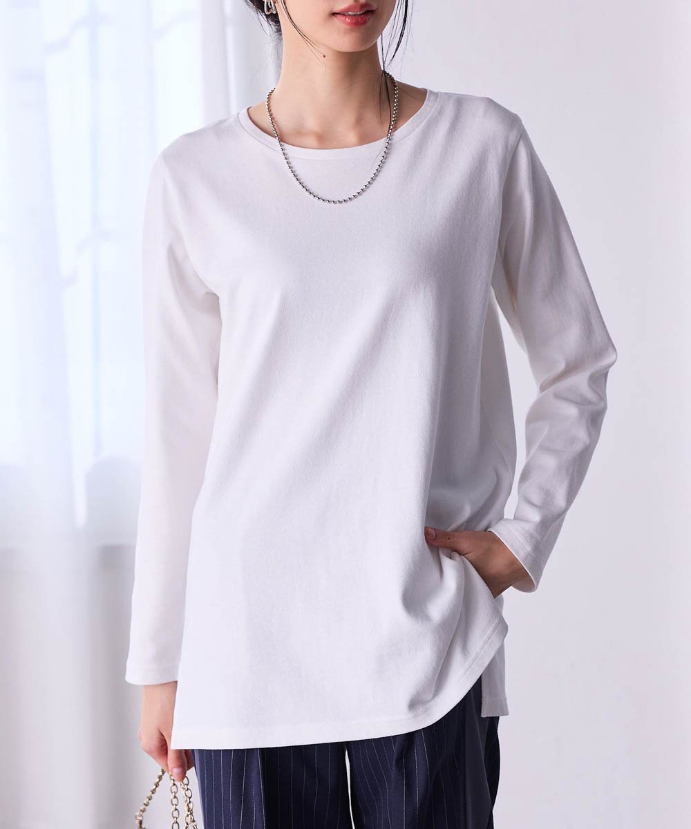 【ラナン/Ranan】のBC 吸湿発熱!裾スリットプルオーバー インテリア・キッズ・メンズ・レディースファッション・服の通販 founy(ファニー) 　ファッション　Fashion　レディースファッション　Fashion for Women　トップス・カットソー　Cut & Sew Tops　カジュアルプルオーバー・ニットトップス　Pullovers & Knit Tops / Casual Pullovers　秋　Autumn　スリット　Slit, Slit Detail　トレーナー　Sweatshirt, Trainer　人気　Popular, Best Seller　ベーシック　Basic, Essential　ポケット　Pocket, Pocket Detail　オフホワイト|ID: prp329100004734989 ipo3291000000034530269