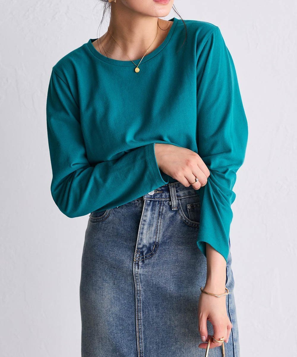 【ラナン/Ranan】のBC 吸湿発熱!裾スリットプルオーバー インテリア・キッズ・メンズ・レディースファッション・服の通販 founy(ファニー) 　ファッション　Fashion　レディースファッション　Fashion for Women　トップス・カットソー　Cut & Sew Tops　カジュアルプルオーバー・ニットトップス　Pullovers & Knit Tops / Casual Pullovers　秋　Autumn　スリット　Slit, Slit Detail　トレーナー　Sweatshirt, Trainer　人気　Popular, Best Seller　ベーシック　Basic, Essential　ポケット　Pocket, Pocket Detail　グリーン|ID: prp329100004734989 ipo3291000000034530270