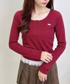 【イング/INGNI】のヘンリーNレース付プレートロゴ長袖リブTOPs ボルドー|ID: prp329100004735033 ipo3291000000034368510