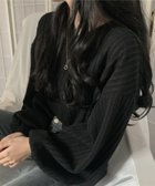 【ディアベル/DIAVEL】のリブ編み ニットソートップス 人気、トレンドファッション・服の通販 founy(ファニー) ファッション Fashion レディースファッション Fashion for Women トップス・カットソー Cut & Sew Tops ニット Knit Tops & Sweaters シンプル Simple, Minimal デコルテ Décolleté, Neckline トレンド Trend, Trending Now ニットソー Knit-Sewn, Cut & Sew Knit ロング Long, Long-Length 春 Spring A/W・秋冬 Autumn/Winter thumbnail ブラック|ID: prp329100004735058 ipo3291000000034264285