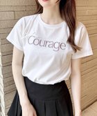 【イング/INGNI】のリボン付ラメ刺繍ロゴTシャツ オフホワイト/ピンクラメ|ID: prp329100004735090 ipo3291000000034204793