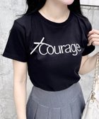 【イング/INGNI】のリボン付ラメ刺繍ロゴTシャツ クロ/オフラメ|ID: prp329100004735090 ipo3291000000034204795
