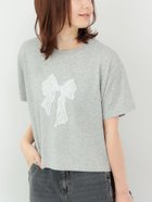 【テチチ/Te chichi】の【接触冷感】レース刺繍クロップドTシャツ グレー|ID: prp329100004735093 ipo3291000000034272012