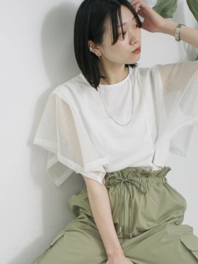 【サマンサモスモス/Samansa Mos2】の◎【接触冷感】メッシュ切替プルオーバー 人気、トレンドファッション・服の通販 founy(ファニー) ファッション Fashion レディースファッション Fashion for Women トップス・カットソー Cut & Sew Tops カジュアルプルオーバー・ニットトップス Pullovers & Knit Tops / Casual Pullovers スリーブ Sleeve, Long Sleeve / Short Sleeve メッシュ Mesh, Net Fabric 切替 Switching, Contrast Panel |ID:prp329100004735101