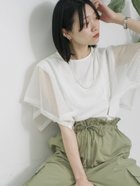 【サマンサモスモス/Samansa Mos2】の◎【接触冷感】メッシュ切替プルオーバー 人気、トレンドファッション・服の通販 founy(ファニー) ファッション Fashion レディースファッション Fashion for Women トップス・カットソー Cut & Sew Tops カジュアルプルオーバー・ニットトップス Pullovers & Knit Tops / Casual Pullovers スリーブ Sleeve, Long Sleeve / Short Sleeve メッシュ Mesh, Net Fabric 切替 Switching, Contrast Panel thumbnail オフホワイト|ID: prp329100004735101 ipo3291000000034283800
