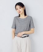 【コムサイズム/COMME CA ISM】の【アンサンブル対応】クロップド丈 リブTシャツ ラメ・チャコール|ID: prp329100004735145 ipo3291000000034300953