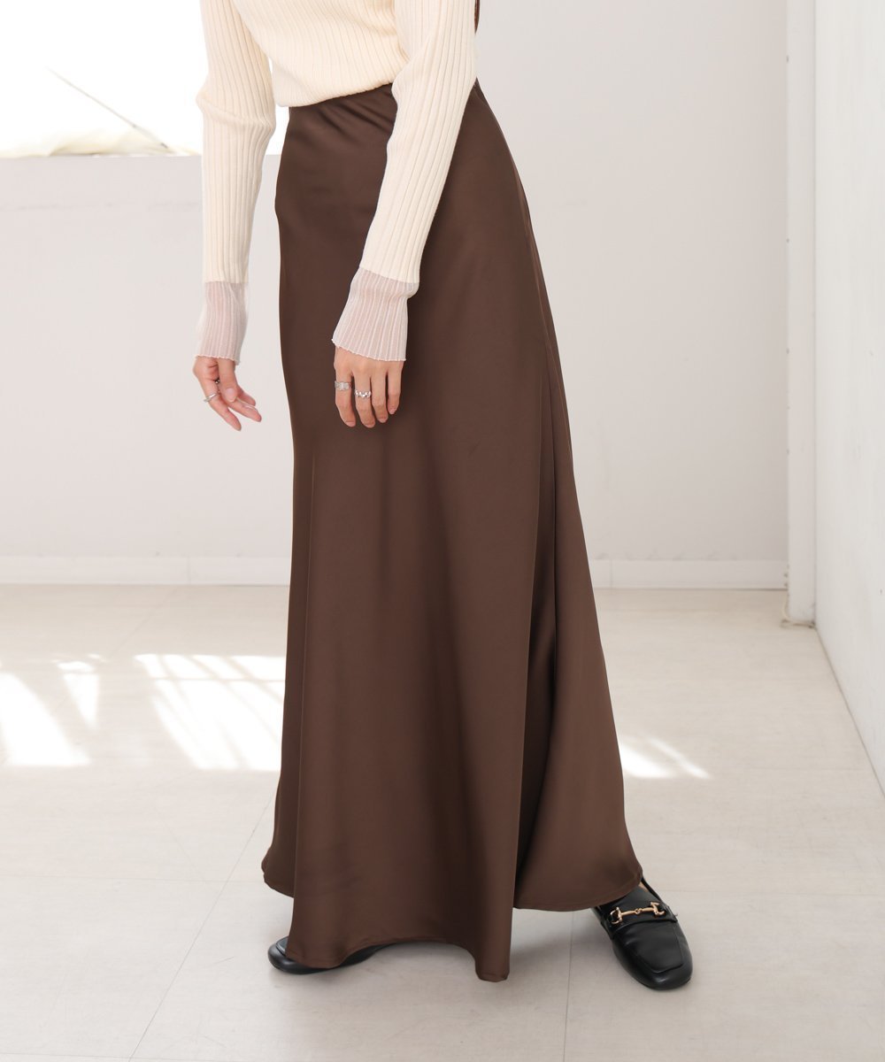 【バブ ブージュルード/Bab Bou Jeloud】の《2025秋》【低身長~高身長向けサイズ展開あり】サテンナロースカート インテリア・キッズ・メンズ・レディースファッション・服の通販 founy(ファニー)  ファッション Fashion レディースファッション Fashion for Women スカート Skirts インナー Innerwear 秋 Autumn サテン Satin, Glossy Fabric サンダル Sandals, Summer Shoes シンプル Simple, Minimal スニーカー Sneakers, Trainers スマート Smart, Elegant チェック Check, Plaid, Tartan 再入荷 Restock / Back in Stock エレガント 上品 Elegant 2025年 2025 2025-2026秋冬・A/W Autumn/Winter 2025–26 AW25–26 BROWN|ID: prp329100004735159 ipo3291000000034360388