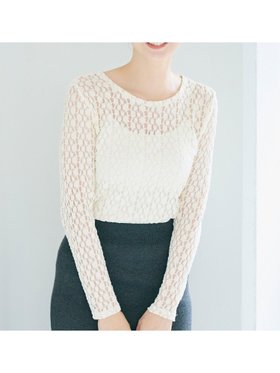 【コカ/COCA】のストレッチレーストップス 人気、トレンドファッション・服の通販 founy(ファニー) ファッション Fashion レディースファッション Fashion for Women トップス・カットソー Cut & Sew Tops インナー Innerwear カーディガン Cardigan, Knitwear ジャケット Jacket, Outerwear スカラップ Scallop, Scalloped Edge ストレッチ Stretch, Stretchy Fabric ネップ Nepp, Slub Yarn 長袖 Long Sleeve, Full Sleeve フィット Fit, Slim Fit フェミニン Feminine, Girly ポケット Pocket, Pocket Detail レース Lace, Lace Fabric エレガント 上品 Elegant 2025年 2025 2025-2026秋冬・A/W Autumn/Winter 2025–26 AW25–26 |ID:prp329100004735179