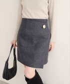 【ナチュラルクチュール/natural couture】の【WEB限定】べこべこ釦ラップミニスカート チャコールグレー|ID: prp329100004735262 ipo3291000000034658786