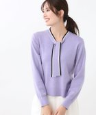 【リフレクト/Reflect】の【秋映え/なめらかな着心地】バイカラーボウタイ付きニット 人気、トレンドファッション・服の通販 founy(ファニー) ファッション Fashion レディースファッション Fashion for Women トップス・カットソー Cut & Sew Tops ニット Knit Tops & Sweaters なめらか Smooth, Silky Texture ジャケット Jacket, Outerwear スマート Smart, Elegant 秋 Autumn thumbnail ラベンダー|ID: prp329100004735288 ipo3291000000034531200