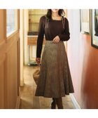 【クチュール ブローチ/Couture Brooch】の【クラシカル・パッと目を惹く】ラメ千鳥 マーメイド フレアスカート モカブラウン|ID: prp329100004735292 ipo3291000000034658451