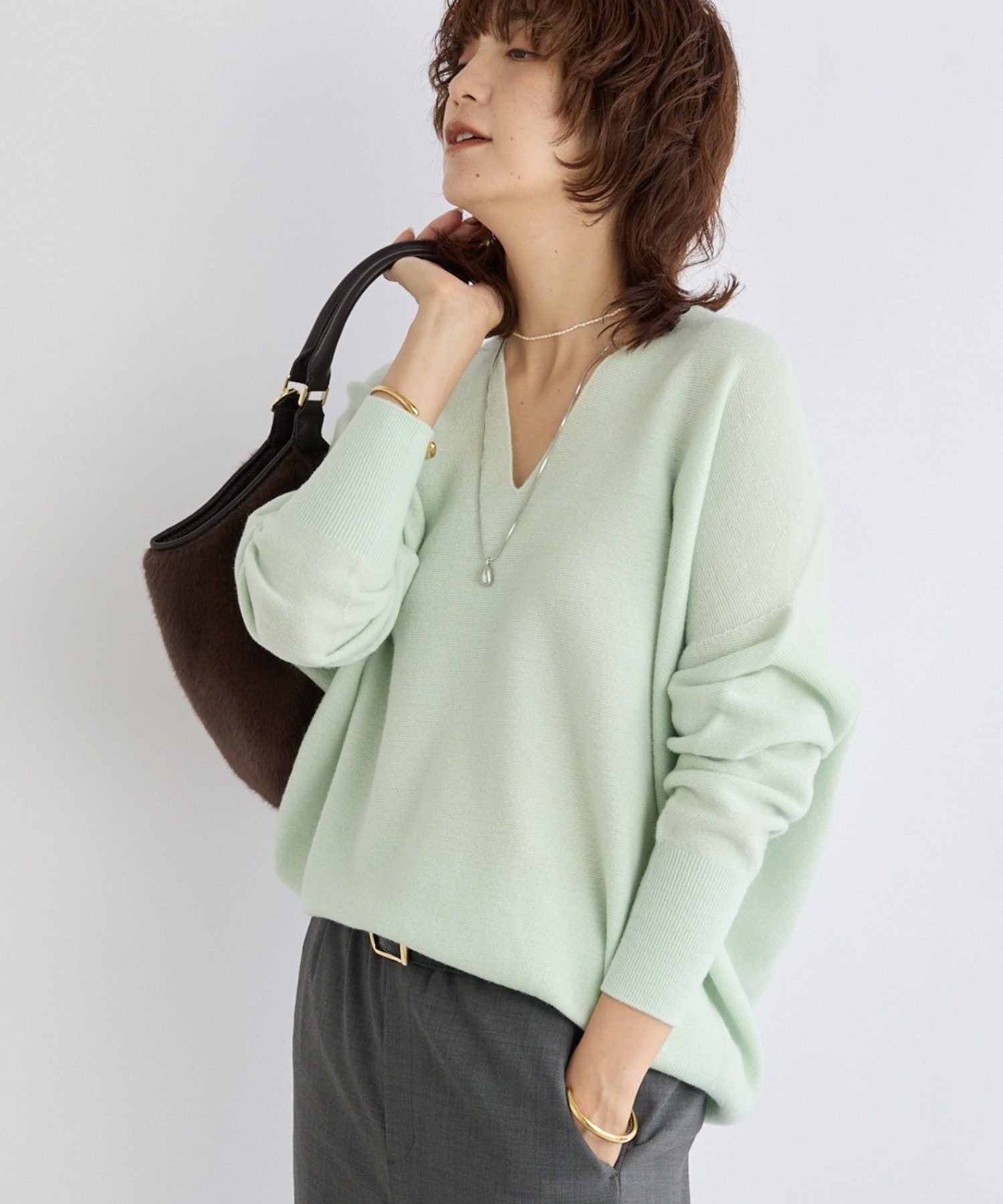 【リヴドロワ/RIVE DROITE】の【リバイバル/新色追加/7色展開】ウール100NEWバックボリュームニット インテリア・キッズ・メンズ・レディースファッション・服の通販 founy(ファニー) 　ファッション　Fashion　レディースファッション　Fashion for Women　トップス・カットソー　Cut & Sew Tops　ニット　Knit Tops & Sweaters　定番　Standard, Basic Item　フォルム　Silhouette, Form　ベーシック　Basic, Essential　ホールガーメント　WholeGarment, Seamless Knit　ボトム　Bottoms, Lower Wear　A/W・秋冬　Autumn/Winter　再入荷　Restock / Back in Stock　おすすめ　Recommended / Our Picks　ミント|ID: prp329100004735316 ipo3291000000034906724