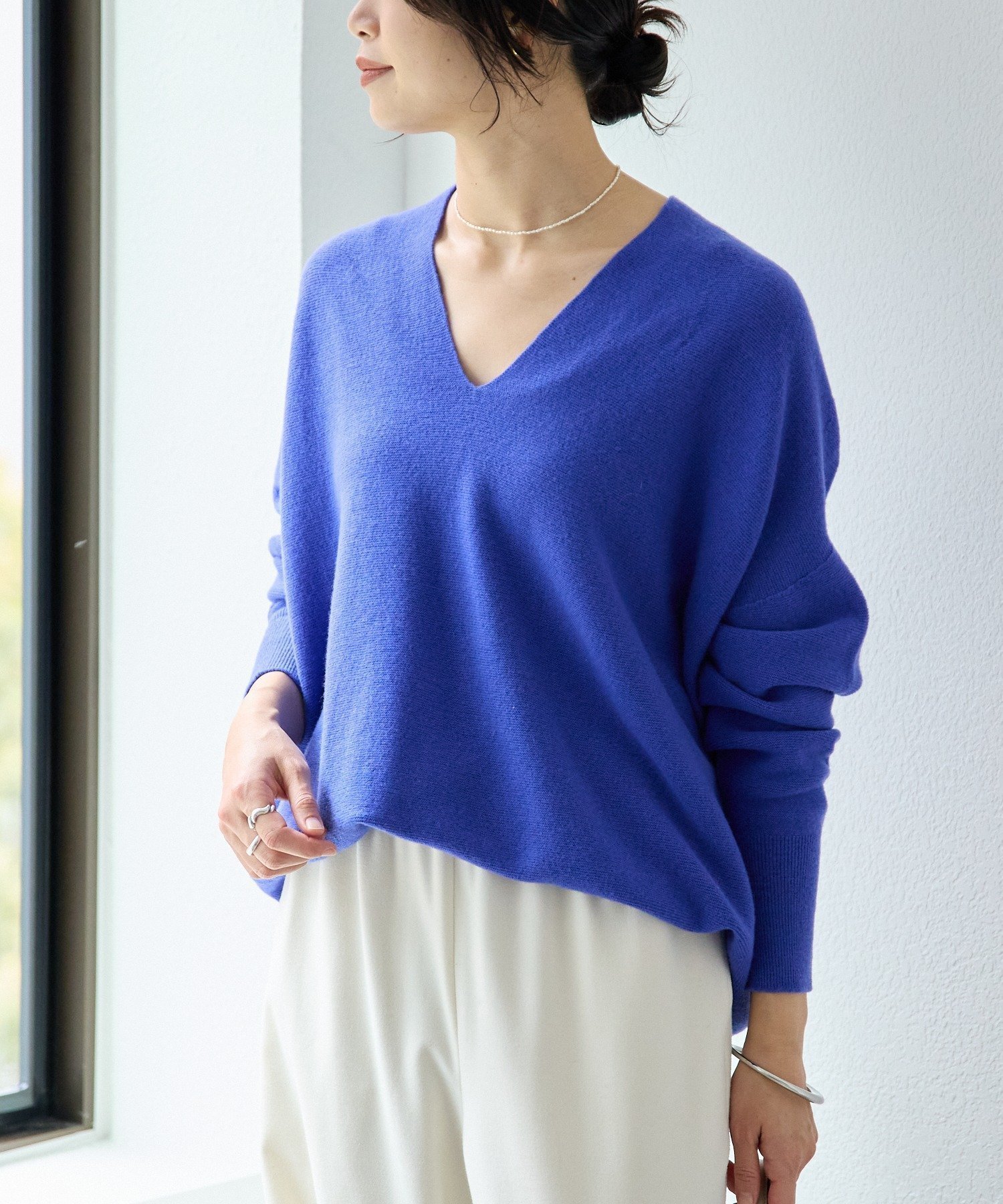 【リヴドロワ/RIVE DROITE】の【リバイバル/新色追加/7色展開】ウール100NEWバックボリュームニット インテリア・キッズ・メンズ・レディースファッション・服の通販 founy(ファニー) 　ファッション　Fashion　レディースファッション　Fashion for Women　トップス・カットソー　Cut & Sew Tops　ニット　Knit Tops & Sweaters　定番　Standard, Basic Item　フォルム　Silhouette, Form　ベーシック　Basic, Essential　ホールガーメント　WholeGarment, Seamless Knit　ボトム　Bottoms, Lower Wear　A/W・秋冬　Autumn/Winter　再入荷　Restock / Back in Stock　おすすめ　Recommended / Our Picks　ブルー|ID: prp329100004735316 ipo3291000000034906725