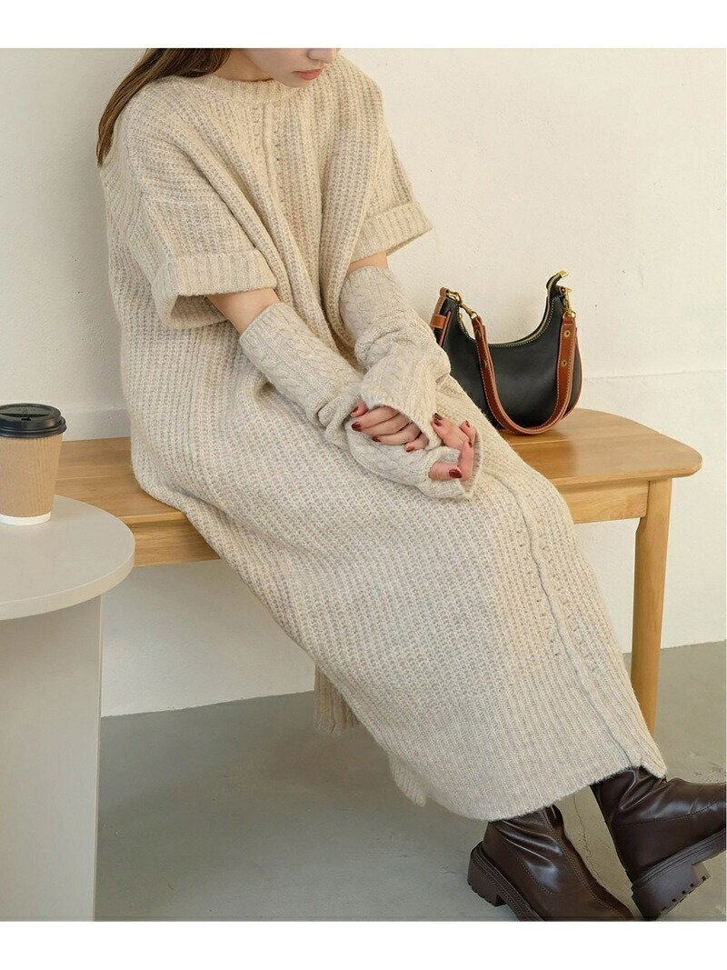 【バブ ブージュルード/Bab Bou Jeloud】の【低身長向けサイズあり】アームウォーマー付きニットワンピース インテリア・キッズ・メンズ・レディースファッション・服の通販 founy(ファニー) ファッション Fashion レディースファッション Fashion for Women ワンピース Dresses ニットワンピース Knit Dresses インナー Innerwear シンプル Simple, Minimal スマート Smart, Elegant センター Center, Center Line タートル Turtleneck, Turtle Collar チェック Check, Plaid, Tartan トレンド Trend, Trending Now ロング Long, Long-Length ワンポイント One Point, Statement Accent 再入荷 Restock / Back in Stock おすすめ Recommended / Our Picks お家時間・ステイホーム Stay Home / At Home IVORY|ID: prp329100004735337 ipo3291000000034498914