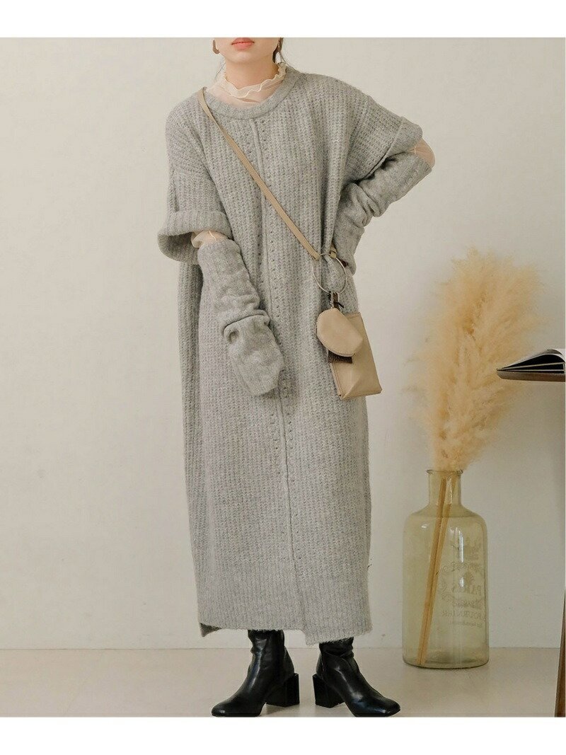 【バブ ブージュルード/Bab Bou Jeloud】の【低身長向けサイズあり】アームウォーマー付きニットワンピース インテリア・キッズ・メンズ・レディースファッション・服の通販 founy(ファニー) ファッション Fashion レディースファッション Fashion for Women ワンピース Dresses ニットワンピース Knit Dresses インナー Innerwear シンプル Simple, Minimal スマート Smart, Elegant センター Center, Center Line タートル Turtleneck, Turtle Collar チェック Check, Plaid, Tartan トレンド Trend, Trending Now ロング Long, Long-Length ワンポイント One Point, Statement Accent 再入荷 Restock / Back in Stock おすすめ Recommended / Our Picks お家時間・ステイホーム Stay Home / At Home L.GRAY|ID: prp329100004735337 ipo3291000000034498915