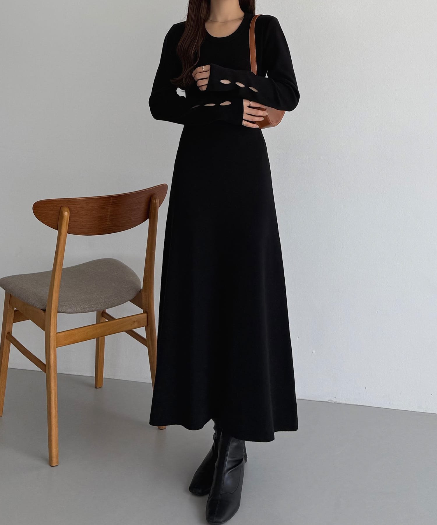 【ジュノア/JUNOAH】のcallautia Uネックフレアニットワンピ-ス 人気、トレンドファッション・服の通販 founy(ファニー) 　ファッション　Fashion　レディースファッション　Fashion for Women　ワンピース　Dresses　ニットワンピース　Knit Dresses　 other-1|ID: prp329100004735358 ipo3291000000034206221