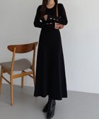 【ジュノア/JUNOAH】のcallautia Uネックフレアニットワンピ-ス ブラック|ID: prp329100004735358 ipo3291000000034206222