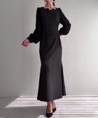 【ジュノア/JUNOAH】のパフスリーブフラワージャガードワンピース(裏地なし) Aブラック|ID: prp329100004735359 ipo3291000000034206226