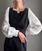 【ジュノア/JUNOAH】のパフスリーブフラワージャガードワンピース(裏地なし) Bブラック|ID: prp329100004735359 ipo3291000000034206227