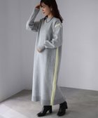 【リベリー/Riberry】のバイカラーラインニットワンピース 杢グレー|ID: prp329100004735362 ipo3291000000035127305