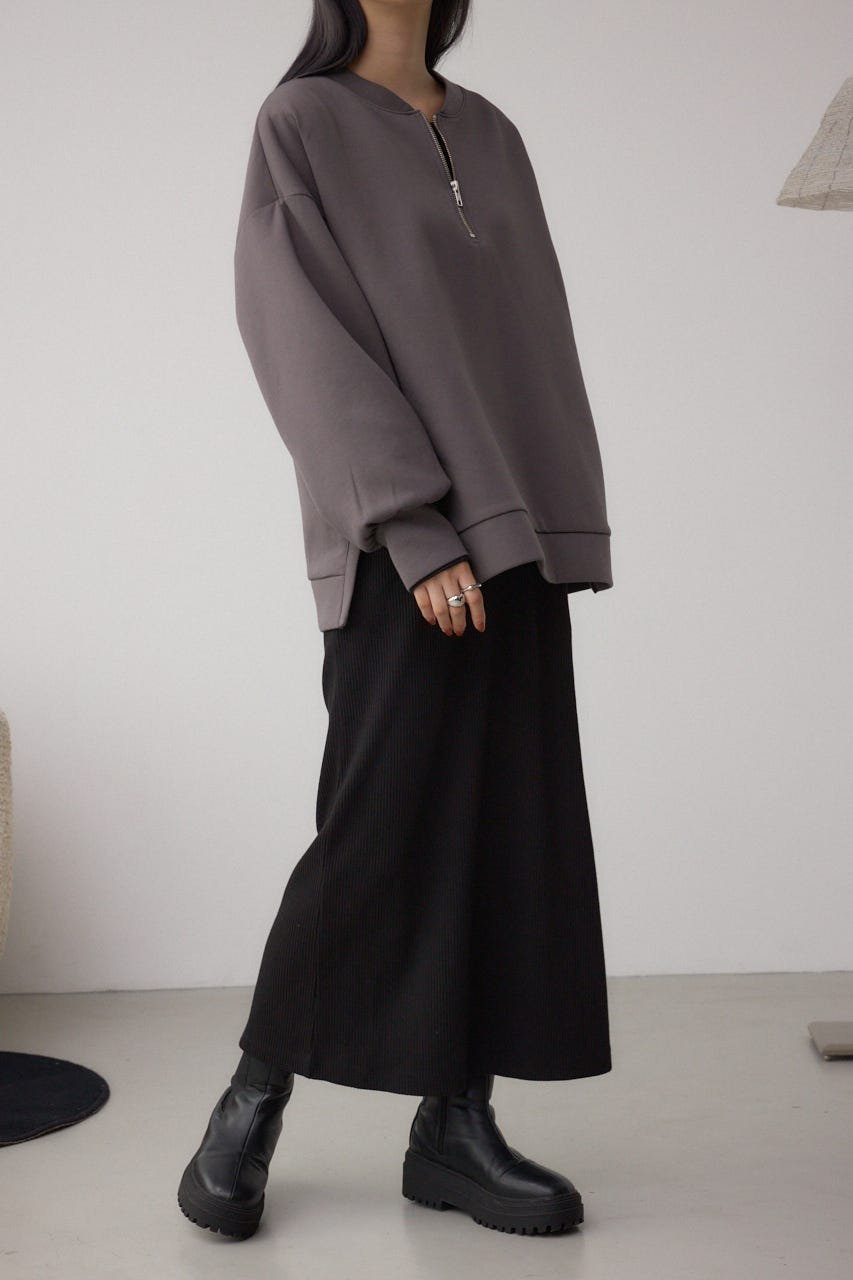 【アズール バイ マウジー/AZUL by moussy】の【SET】ハーフジップスウェットワンピース インテリア・キッズ・メンズ・レディースファッション・服の通販 founy(ファニー) 　ファッション　Fashion　レディースファッション　Fashion for Women　ワンピース　Dresses　おすすめ　Recommended / Our Picks　スウェット / スエット　Sweatshirt, Sweatwear　ストレッチ　Stretch, Stretchy Fabric　テレコ　Ribbed, Rib Stitch　リラックス　Relax, Relaxed Fit　BLK|ID: prp329100004735382 ipo3291000000034206364
