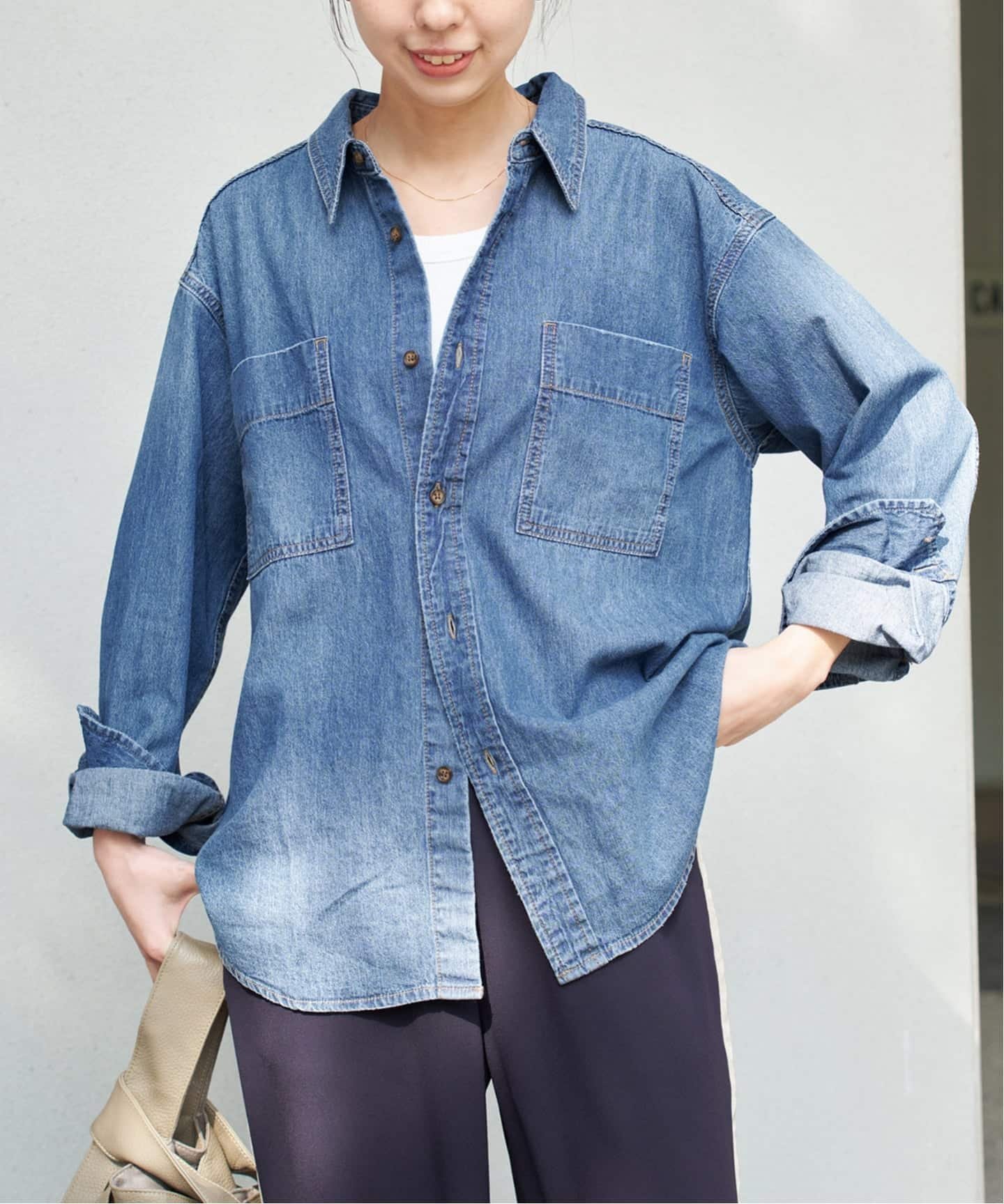 【スピック&スパン/Spick & Span】の《追加2》ライトオンスデニムシャツ 人気、トレンドファッション・服の通販 founy(ファニー) 　ファッション　Fashion　レディースファッション　Fashion for Women　トップス・カットソー　Cut & Sew Tops　シャツ・ブラウス・オフィスカジュアル　Elegant Blouses & Button-Ups　インナー　Innerwear　 other-1|ID: prp329100004735391 ipo3291000000034393421