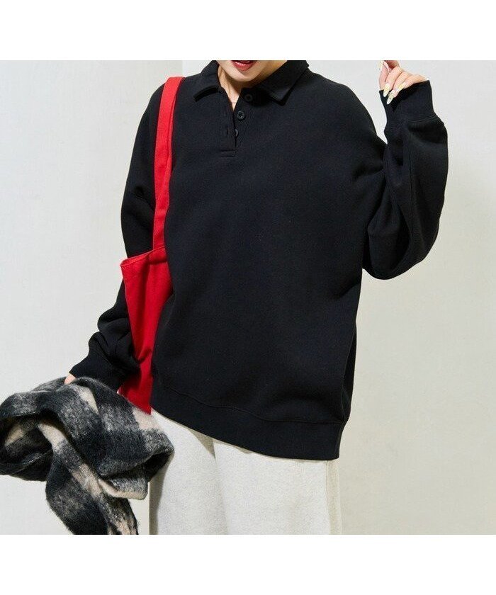 【フリークスストア/FREAK'S STORE】のポロ襟 スウェット プルオーバー【限定展開】 25AW インテリア・キッズ・メンズ・レディースファッション・服の通販 founy(ファニー) 　ファッション　Fashion　レディースファッション　Fashion for Women　トップス・カットソー　Cut & Sew Tops　レディースパーカー・カジュアルフーディー　Casual Hoodies & Sweatshirts　カジュアルプルオーバー・ニットトップス　Pullovers & Knit Tops / Casual Pullovers　スウェット・クルーネックトップス　Sweatshirts & Crewnecks / Relaxed Fit Sweat Tops　2025年　2025　2025-2026秋冬・A/W　Autumn/Winter 2025–26 AW25–26　冬　Winter / This Winter　おすすめ　Recommended / Our Picks　シンプル　Simple, Minimal　スウェット / スエット　Sweatshirt, Sweatwear　スリム　Slim, Slim Fit　デニム　Denim, Jeans Material　リュック　Backpack, Rucksack　リラックス　Relax, Relaxed Fit　ロング　Long, Long-Length　ワイド　Wide, Wide Fit　エレガント 上品　Elegant　A/W・秋冬　Autumn/Winter　ブラック|ID: prp329100004735406 ipo3291000000034206496