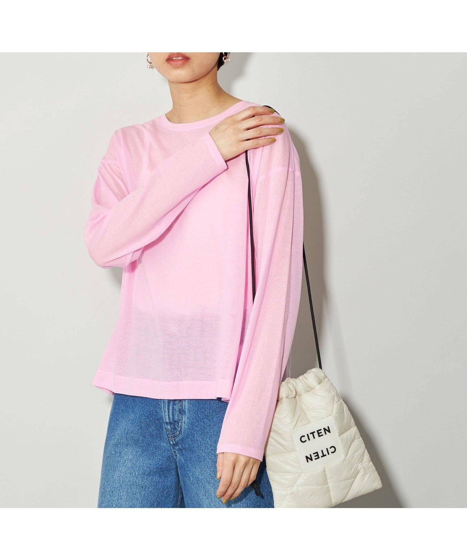 【シテン/CITEN】のCITEN シアー ユルTシャツ インテリア・キッズ・メンズ・レディースファッション・服の通販 founy(ファニー) 　ファッション　Fashion　レディースファッション　Fashion for Women　トップス・カットソー　Cut & Sew Tops　シャツ・ブラウス・オフィスカジュアル　Elegant Blouses & Button-Ups　ロングTシャツ・Tシャツ　Longline T-Shirts & Tees　インナー　Innerwear　カットソー　Cut and Sewn Top　カーディガン　Cardigan, Knitwear　シアー　Sheer, See-Through　ショート　Short, Short Length　ジャケット　Jacket, Outerwear　スリーブ　Sleeve, Long Sleeve / Short Sleeve　デニム　Denim, Jeans Material　フィット　Fit, Slim Fit　ルーズ　Loose, Oversized　ワイド　Wide, Wide Fit　A/W・秋冬　Autumn/Winter　夏　Summer　PINK|ID: prp329100004735425 ipo3291000000034630459