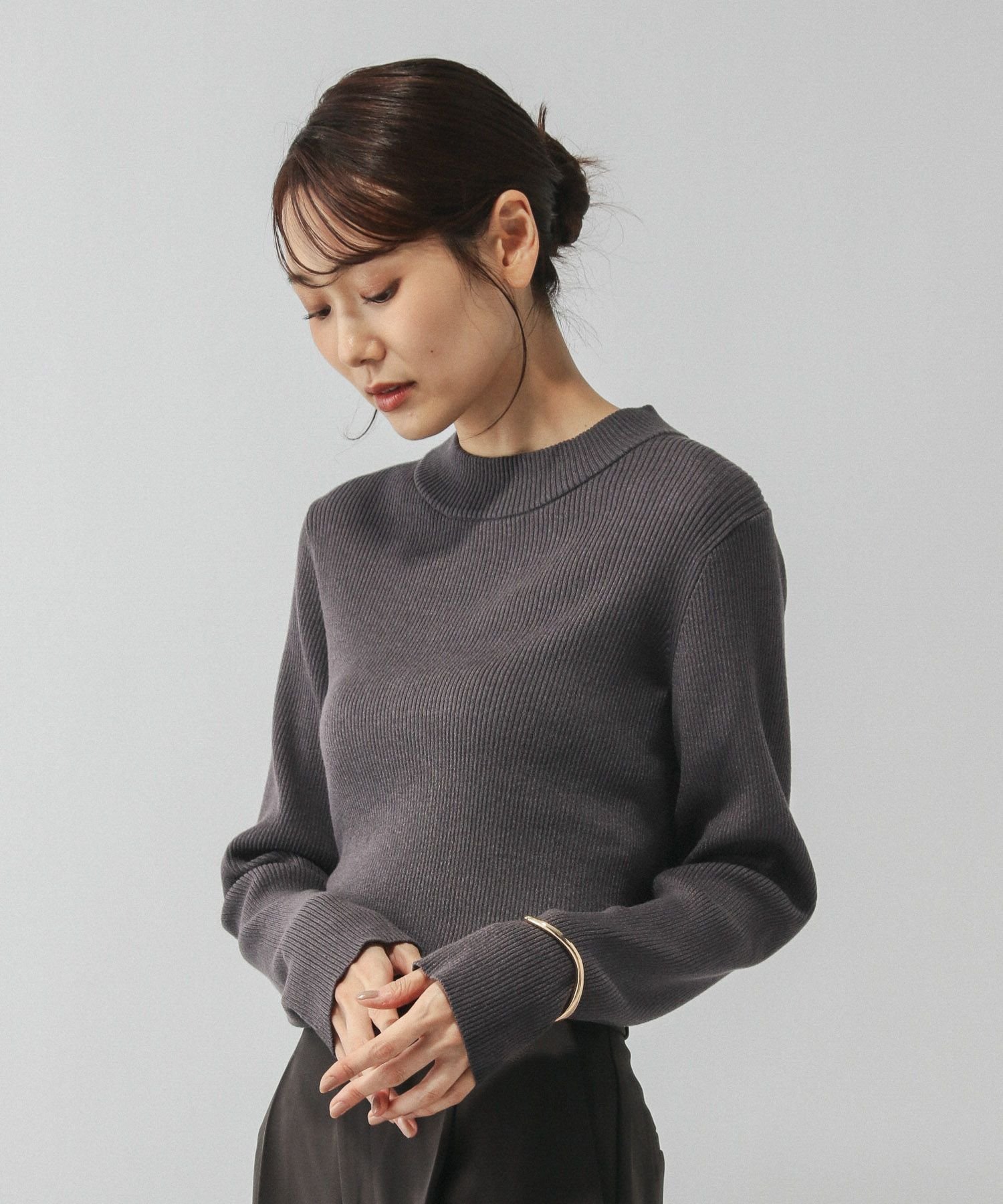 【グローバルワーク/GLOBAL WORK】のアンチピリングなめらかリブハイネックプルオーバー/499708 インテリア・キッズ・メンズ・レディースファッション・服の通販 founy(ファニー)  ファッション Fashion レディースファッション Fashion for Women トップス・カットソー Cut & Sew Tops カジュアルプルオーバー・ニットトップス Pullovers & Knit Tops / Casual Pullovers おすすめ Recommended / Our Picks なめらか Smooth, Silky Texture インナー Innerwear ジャケット Jacket, Outerwear ダウン Down, Puffer デニム Denim, Jeans Material トレンド Trend, Trending Now ハイネック High Neck, Mock Neck ミドルグレー18|ID: prp329100004735582 ipo3291000000034303536