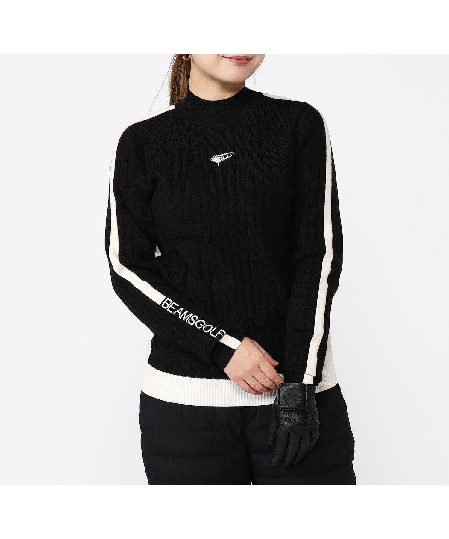 【ビームス ウイメン/BEAMS】のORANGE LABEL / バイカラー ワイドリブ モックネック プルオーバー インテリア・キッズ・メンズ・レディースファッション・服の通販 founy(ファニー) 　ファッション　Fashion　レディースファッション　Fashion for Women　トップス・カットソー　Cut & Sew Tops　カジュアルプルオーバー・ニットトップス　Pullovers & Knit Tops / Casual Pullovers　アウトドア　Outdoor Clothing　ゴルフ　Golf　スタイリッシュ　Stylish, Fashionable　スポーティ　Sporty, Casual Athletic　フロント　Front, Front Design　モックネック　Mock Neck, Short Turtleneck　ワイドリブ　Wide Rib, Wide Ribbed Knit　BLACK|ID: prp329100004735661 ipo3291000000034208199