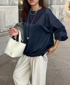 【スタイルドア/STYLEDOOR】のデニムライクドッキングドロストヘムプルオーバー ネイビー|ID: prp329100004735726 ipo3291000000034276558