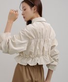 【バブ ブージュルード/Bab Bou Jeloud】のコーデュロイシャーリングリボンショートブラウス IVORY|ID: prp329100004735727 ipo3291000000034316469